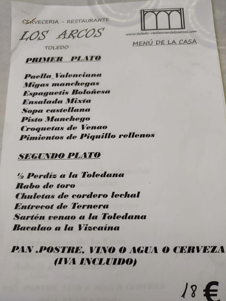 Menu Restaurante Los Arcos-1